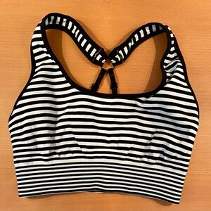 Calia Soft Striped Black and White Sports Bra